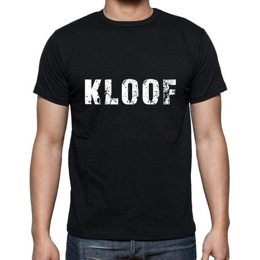 Kloof Mens Short Sleeve Round Neck T-Shirt 5 Letters Black Word 00006 - Casual