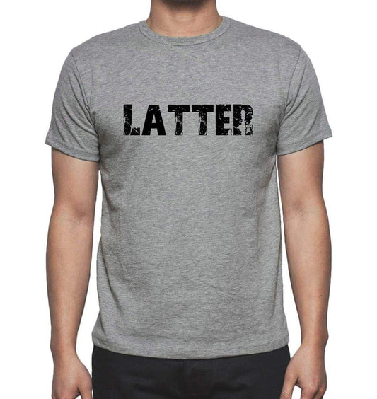 Latter Grey Mens Short Sleeve Round Neck T-Shirt 00018 - Grey / S - Casual