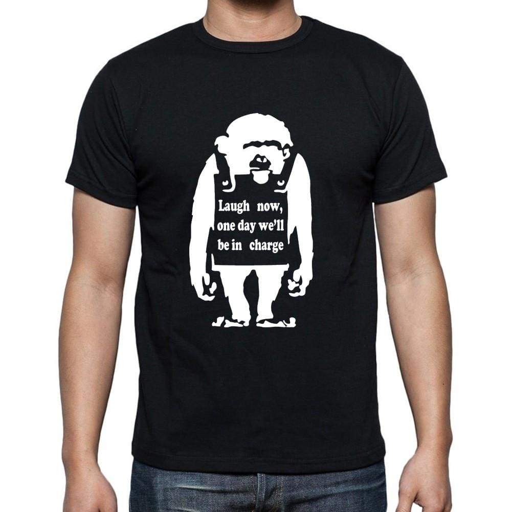 Laugh Now Chimp Black Gift Tshirt Mens Tee Black 00191