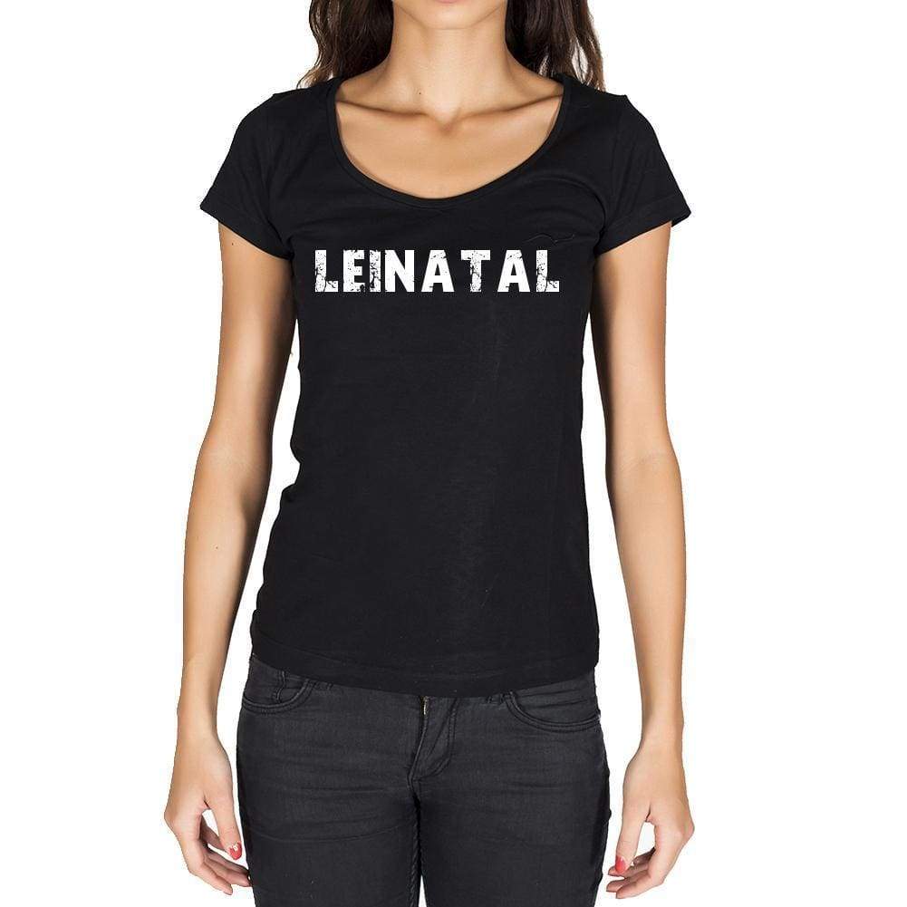 Leinatal German Cities Black Womens Short Sleeve Round Neck T-Shirt 00002 - Casual