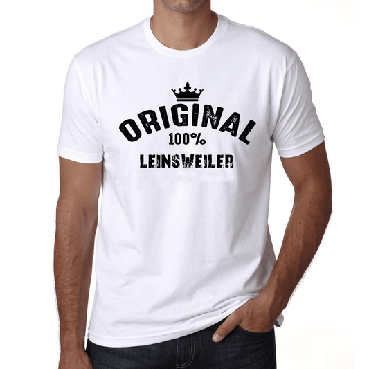 Leinsweiler 100% German City White Mens Short Sleeve Round Neck T-Shirt 00001 - Casual