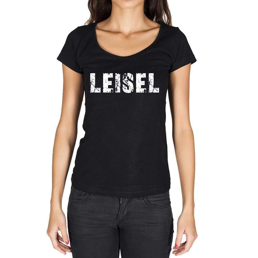 Leisel German Cities Black Womens Short Sleeve Round Neck T-Shirt 00002 - Casual