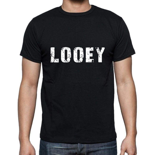 Looey Mens Short Sleeve Round Neck T-Shirt 5 Letters Black Word 00006 - Casual