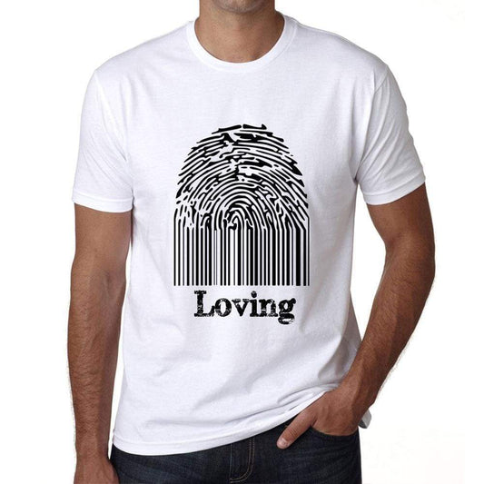 Loving Fingerprint White Mens Short Sleeve Round Neck T-Shirt Gift T-Shirt 00306 - White / S - Casual