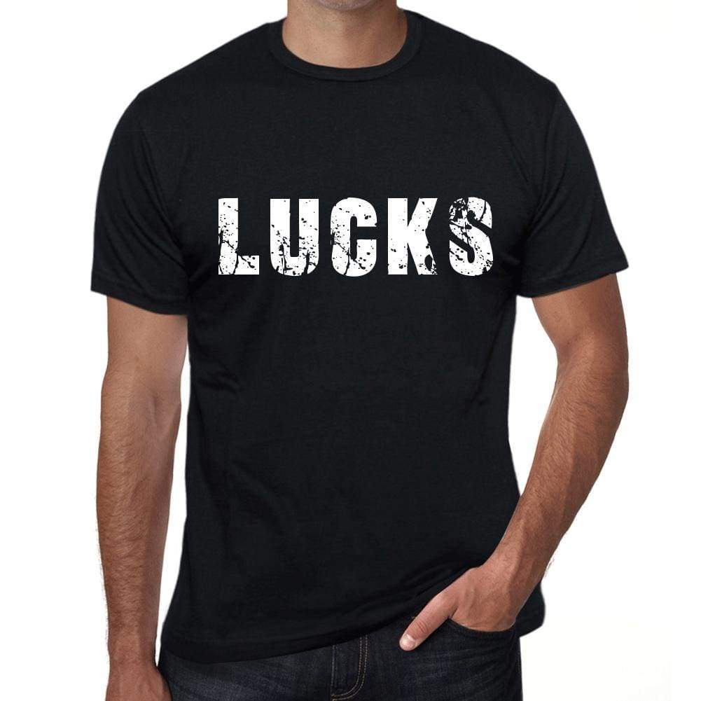 Lucks Mens Retro T Shirt Black Birthday Gift 00553 - Black / Xs - Casual