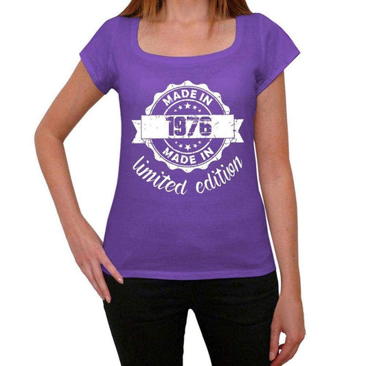 Made In 1976 Limited Edition Womens T-Shirt Purple Birthday Gift 00428 - Purple / Xs - Casual
