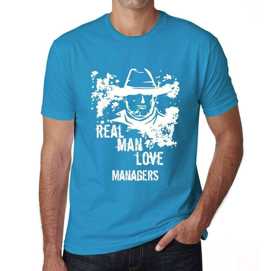 Managers Real Men Love Managers Mens T Shirt Blue Birthday Gift 00541 - Blue / Xs - Casual