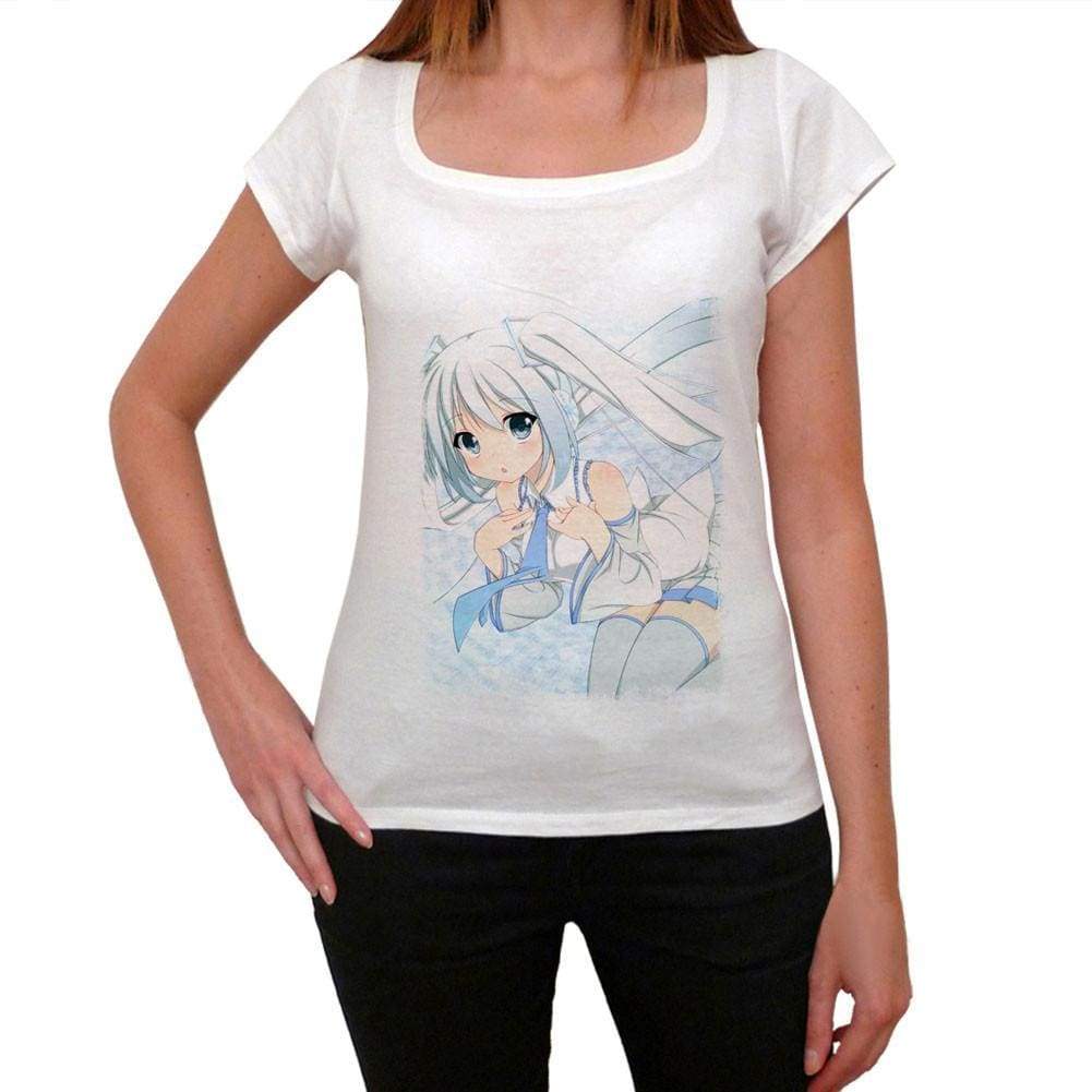 Manga White Blue Necktie T-Shirt For Women T Shirt Gift 00088 - T-Shirt