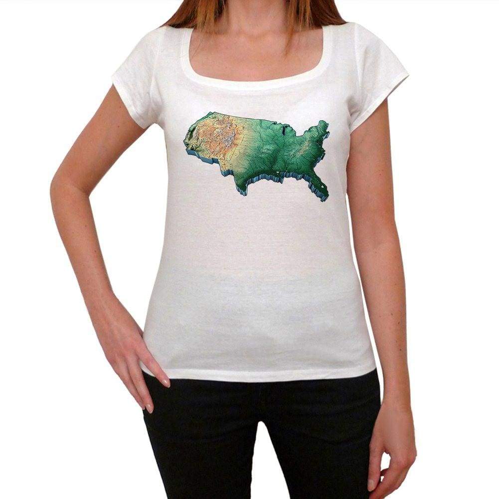 Map Usa Womens Short Sleeve Round Neck T-Shirt 00111