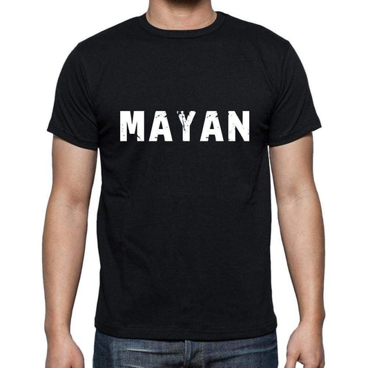 Mayan Mens Short Sleeve Round Neck T-Shirt 5 Letters Black Word 00006 - Casual