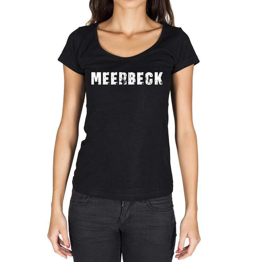 Meerbeck German Cities Black Womens Short Sleeve Round Neck T-Shirt 00002 - Casual