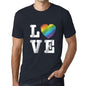 Mens Graphic T-Shirt LGBT Love Navy - Navy / XS / Cotton - T-Shirt