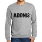 Mens Printed Graphic Sweatshirt Popular Words Adonis Grey Marl - Grey Marl / Small / Cotton - Sweatshirts