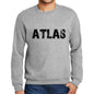 Mens Printed Graphic Sweatshirt Popular Words Atlas Grey Marl - Grey Marl / Small / Cotton - Sweatshirts