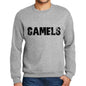 Mens Printed Graphic Sweatshirt Popular Words Camels Grey Marl - Grey Marl / Small / Cotton - Sweatshirts