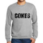 Mens Printed Graphic Sweatshirt Popular Words Cokes Grey Marl - Grey Marl / Small / Cotton - Sweatshirts
