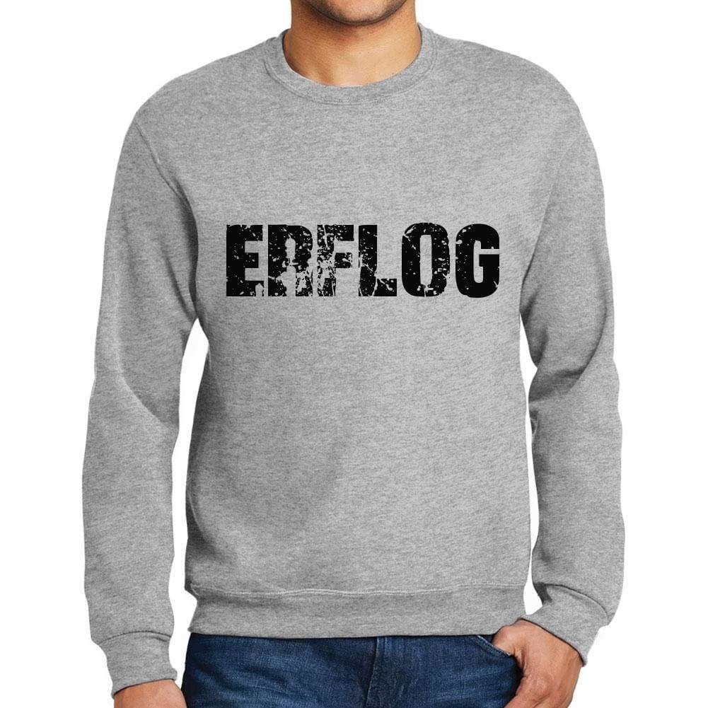 Mens Printed Graphic Sweatshirt Popular Words Erflog Grey Marl - Grey Marl / Small / Cotton - Sweatshirts