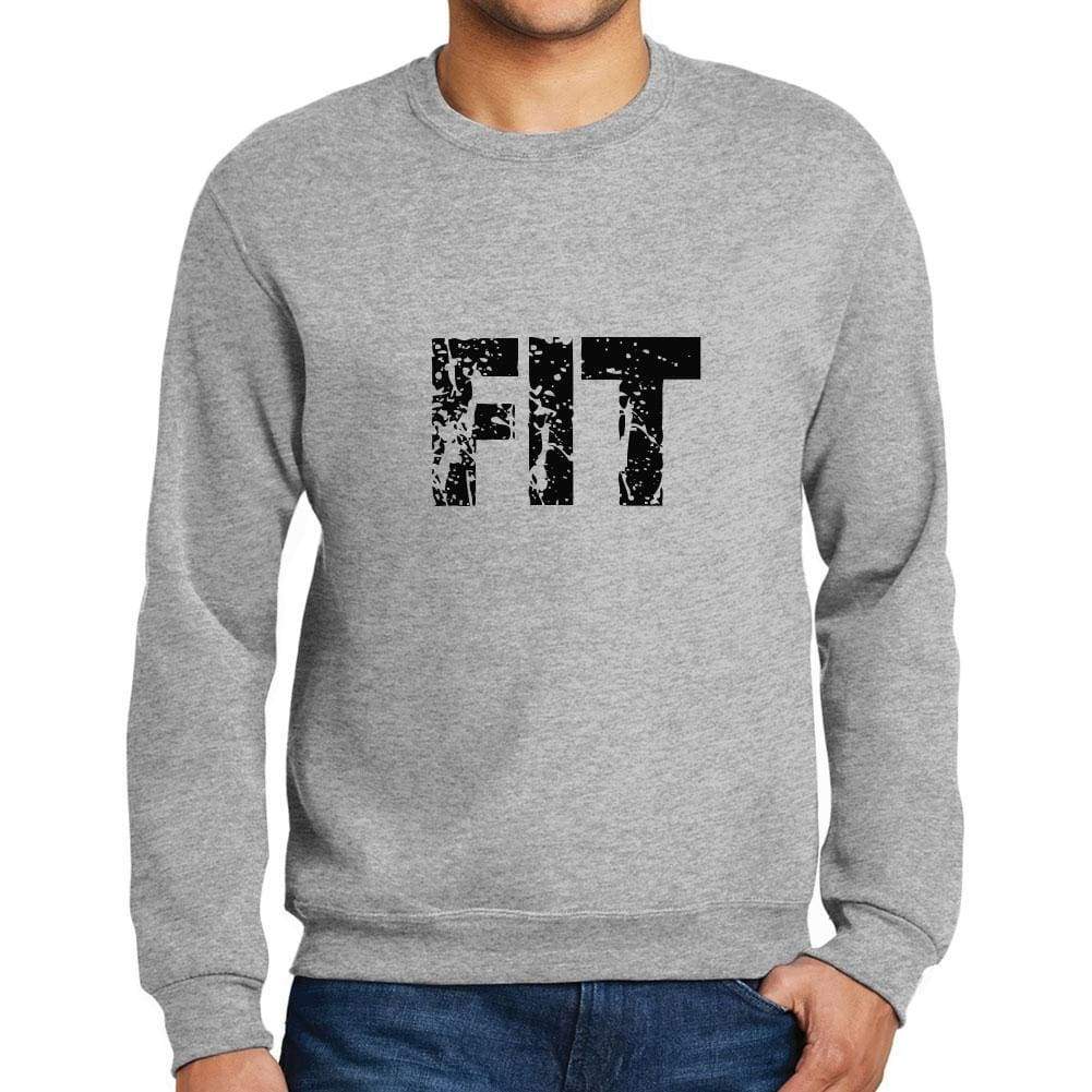 Mens Printed Graphic Sweatshirt Popular Words Fit Grey Marl - Grey Marl / Small / Cotton - Sweatshirts