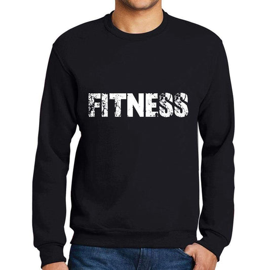 Mens Printed Graphic Sweatshirt Popular Words Fitness Deep Black - Deep Black / Small / Cotton - Sweatshirts
