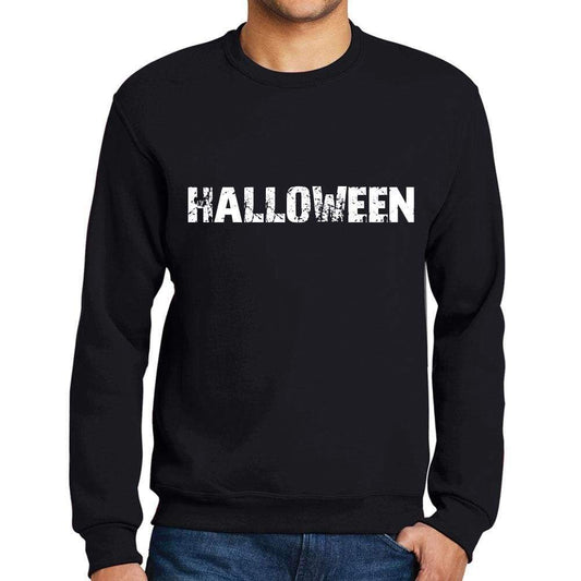 Mens Printed Graphic Sweatshirt Popular Words Halloween Deep Black - Deep Black / Small / Cotton - Sweatshirts