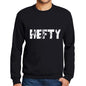 Mens Printed Graphic Sweatshirt Popular Words Hefty Deep Black - Deep Black / Small / Cotton - Sweatshirts