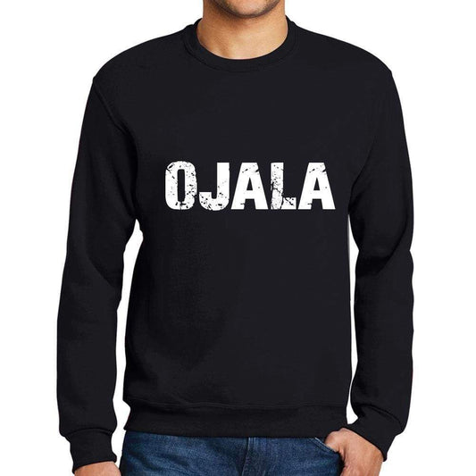 Mens Printed Graphic Sweatshirt Popular Words Ojala Deep Black - Deep Black / Small / Cotton - Sweatshirts