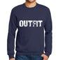 Mens Printed Graphic Sweatshirt Popular Words Outfit French Navy - French Navy / Small / Cotton - Sweatshirts