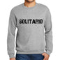 Mens Printed Graphic Sweatshirt Popular Words Solitario Grey Marl - Grey Marl / Small / Cotton - Sweatshirts