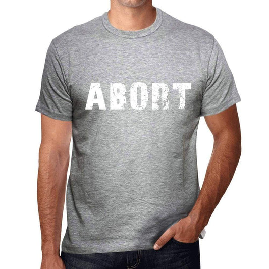 Mens Tee Shirt Vintage T Shirt Abort 00562 - Grey / S - Casual