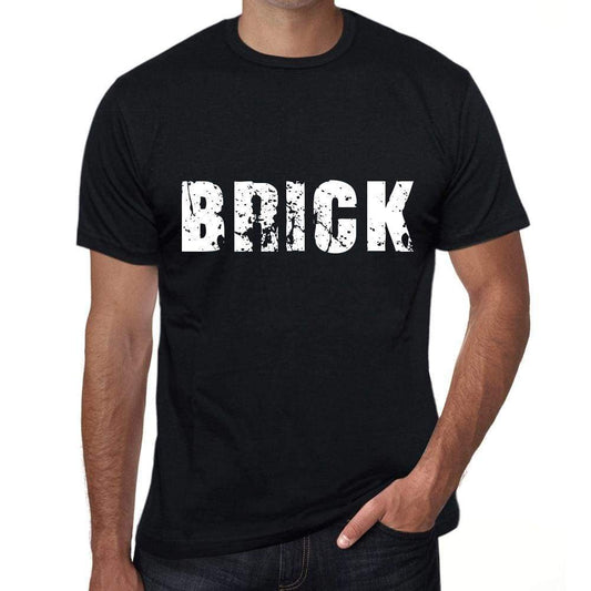 Mens Tee Shirt Vintage T Shirt Brick X-Small Black 00558 - Black / Xs - Casual