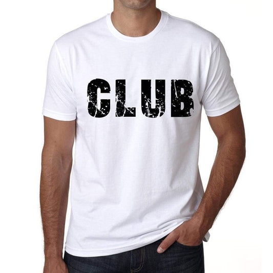 Mens Tee Shirt Vintage T Shirt Club X-Small White 00560 - White / Xs - Casual
