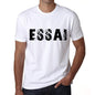 Mens Tee Shirt Vintage T Shirt Essai X-Small White 00561 - White / Xs - Casual