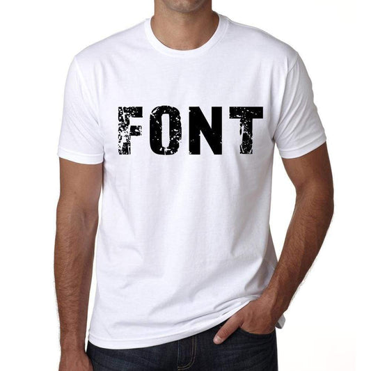 Mens Tee Shirt Vintage T Shirt Font X-Small White 00560 - White / Xs - Casual