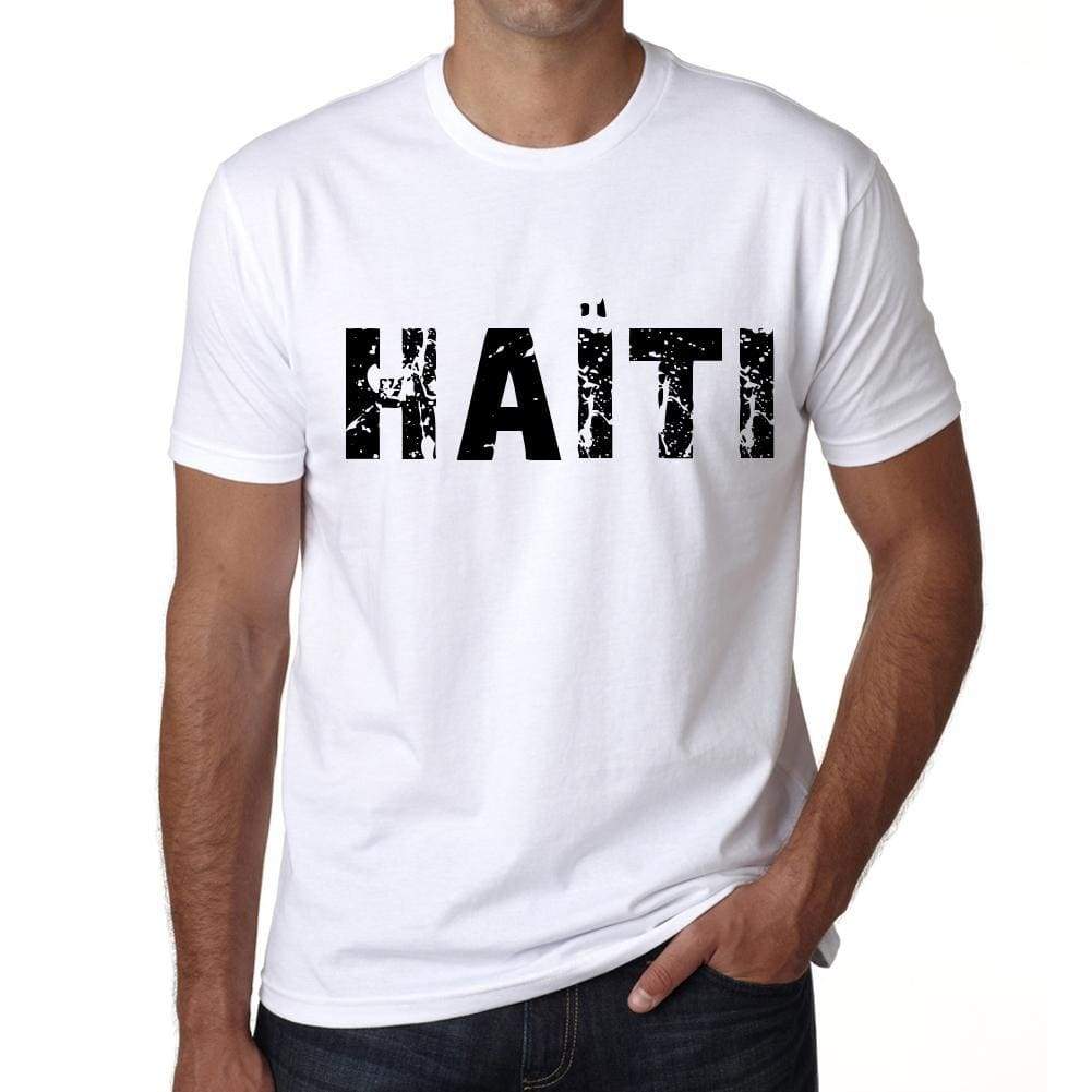 Mens Tee Shirt Vintage T Shirt Haïti X-Small White 00561 - White / Xs - Casual