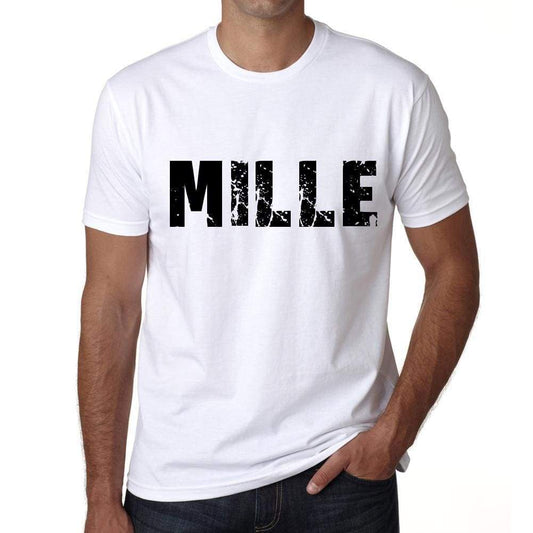 Mens Tee Shirt Vintage T Shirt Mille X-Small White - White / Xs - Casual