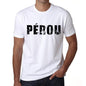 Mens Tee Shirt Vintage T Shirt Pérou X-Small White - White / Xs - Casual