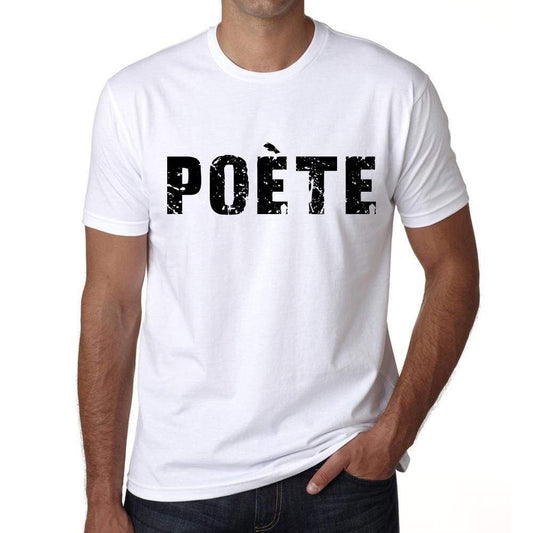 Mens Tee Shirt Vintage T Shirt Poète X-Small White - White / Xs - Casual