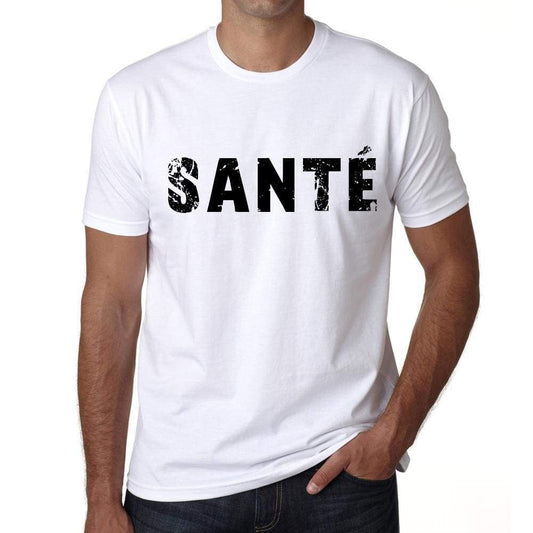 Mens Tee Shirt Vintage T Shirt Santé X-Small White - White / Xs - Casual