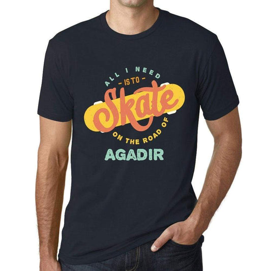 Mens Vintage Tee Shirt Graphic T Shirt Agadir Navy - Navy / Xs / Cotton - T-Shirt