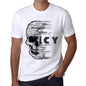 Mens Vintage Tee Shirt Graphic T Shirt Anxiety Skull Icy White - White / Xs / Cotton - T-Shirt