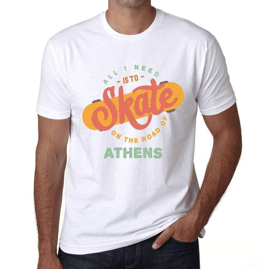 Mens Vintage Tee Shirt Graphic T Shirt Athens White - White / Xs / Cotton - T-Shirt