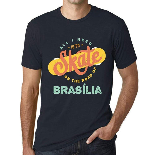 Mens Vintage Tee Shirt Graphic T Shirt Brasília Navy - Navy / Xs / Cotton - T-Shirt
