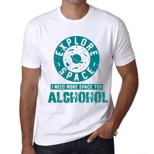 Mens Vintage Tee Shirt Graphic T Shirt I Need More Space For Alchohol White - White / Xs / Cotton - T-Shirt