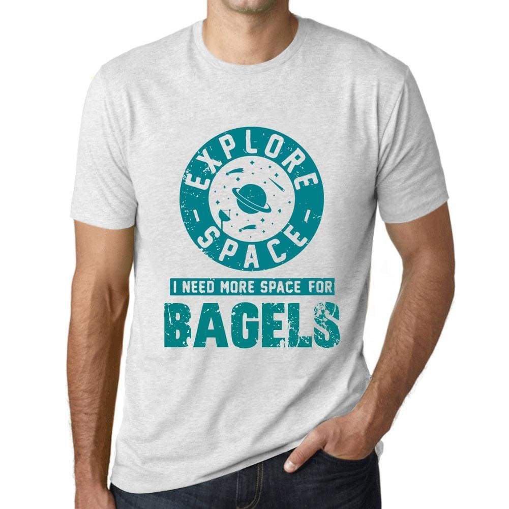 Mens Vintage Tee Shirt Graphic T Shirt I Need More Space For Bagels Vintage White - Vintage White / Xs / Cotton - T-Shirt