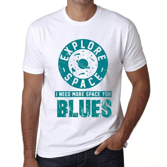 Mens Vintage Tee Shirt Graphic T Shirt I Need More Space For Blues White - White / Xs / Cotton - T-Shirt