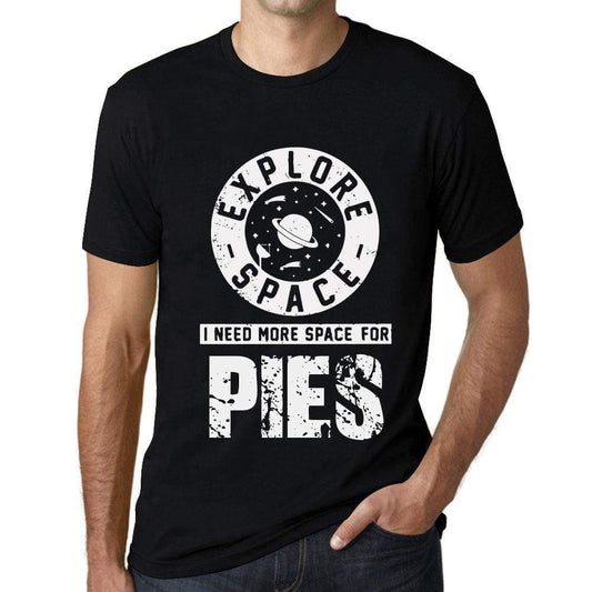 Mens Vintage Tee Shirt Graphic T Shirt I Need More Space For Pies Deep Black White Text - Deep Black / Xs / Cotton - T-Shirt