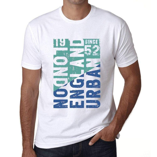 Mens Vintage Tee Shirt Graphic T Shirt London Since 52 White - White / Xs / Cotton - T-Shirt