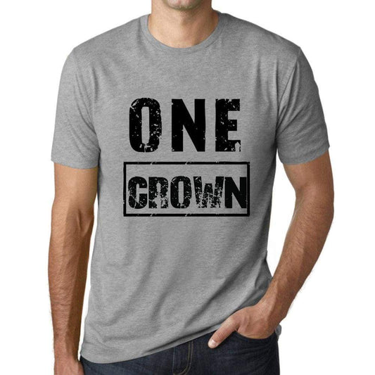 Men’s Vintage Tee Shirt <span>Graphic</span> T shirt One CROWN Grey Marl - ULTRABASIC