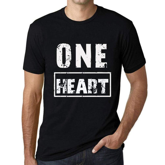 Mens Vintage Tee Shirt Graphic T Shirt One Heart Deep Black - Deep Black / Xs / Cotton - T-Shirt