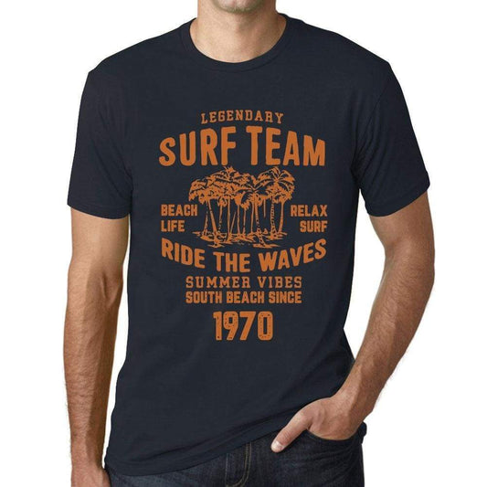 Mens Vintage Tee Shirt Graphic T Shirt Surf Team 1970 Navy - Navy / Xs / Cotton - T-Shirt